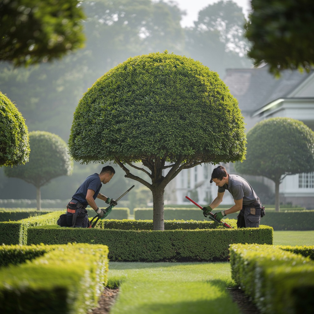 Puutarhapalvelut työssä